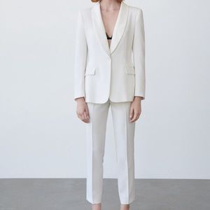 Zara tuxedo blazer with matching tuxedo cigarette pants